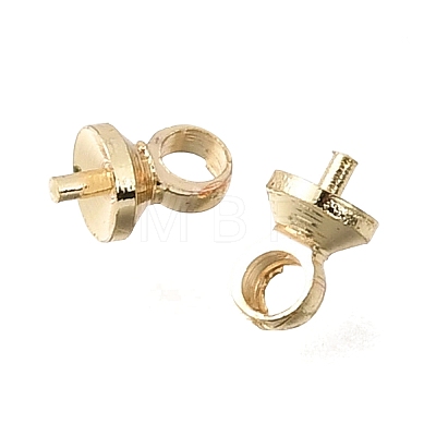 Brass Cup Pearl Peg Bails Pin Pendants KK-C258-11LG-1