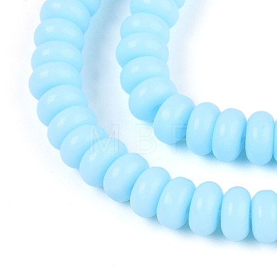 Opaque Spray Painted Glass Beads GLAA-ZX008-6mm-18J-1