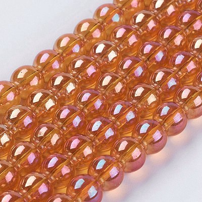 Electroplate Glass Beads Strands GLAA-K025-FR-10mm-A-1