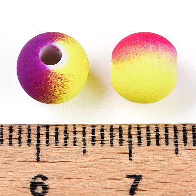 Spray Painted Acrylic Beads ACRP-N003-03-1