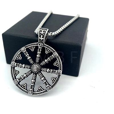 Vintage 304 Stainless Steel Viking Anchor Pendant Necklaces for Men VB2493-1