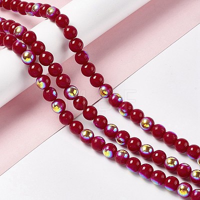 Spray Painted Glass Beads Strands GLAA-E038-03D-1