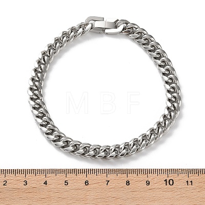 304 Stainless Steel Cuban Link Chain Bracelets for Men BJEW-Z081-01P-02-1