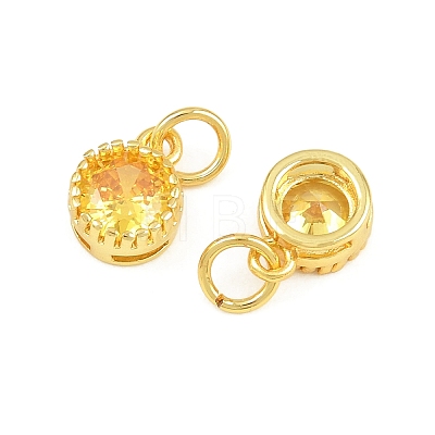 Brass Pave Cubic Zirconia Charms CU-CBA3D67-02G-07-1