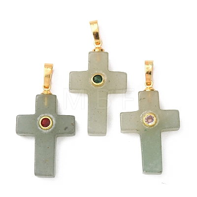 Natural Green Aventurine Pendants G-B180-01G-13-1