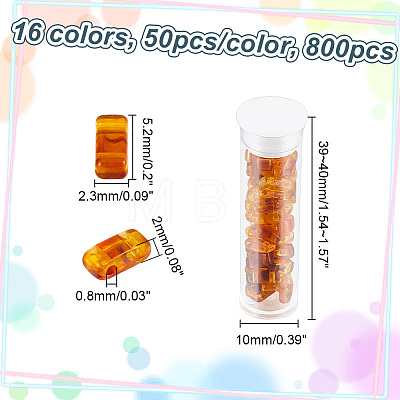  672~800pcs 16 Colors Opaque Acrylic Slide Charms OACR-NB0001-48-1