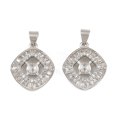 Brass Micro Pave Clear Cubic Zirconia Peg Bails Pin Pendants KK-CBA6A75-41P-1
