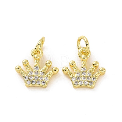 Brass Micro Pave Clear Cubic Zirconia Charms KK-E068-VF072-1