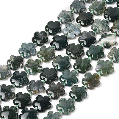 Natural Moss Agate Beads Strands G-NH0009-A01-01-1