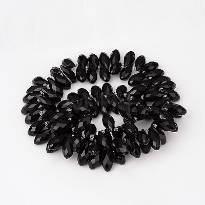 Faceted Teardrop Glass Beads Strands GLAA-J069-03-1