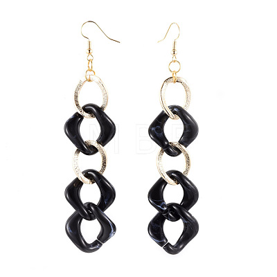 Curb Chain Dangle Earrings EJEW-JE04158-01-1