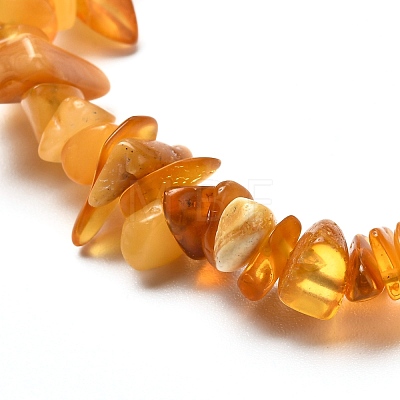 Natural Amber Chip Beads Stretch Bracelets Set for Parent and Kid BJEW-JB06819-1