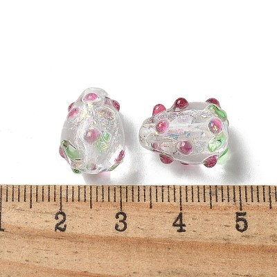 Handmade Foil Lampwork Bumpy Beads Strands FOIL-Z001-05C-1