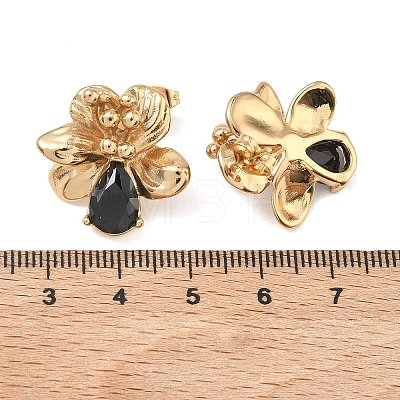Valentine's Day 304 Stainless Steel Cubic Zirconia Stud Earrings for Women EJEW-F411-01G-01-1