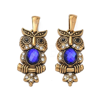 304 Stainless Steel Rhinestone Pendants RB-CBA7A56-08AG-01-1