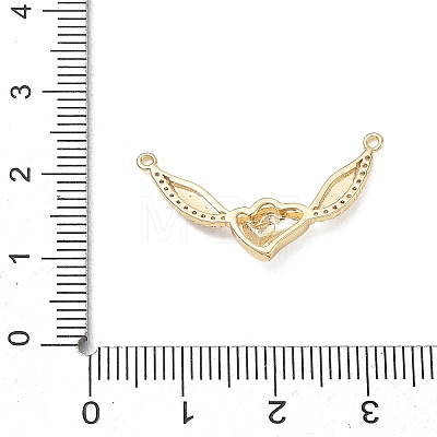 Brass Micro Pave Clear Cubic Zirconia Connector Charms CU-CBAFF5B-26G-1