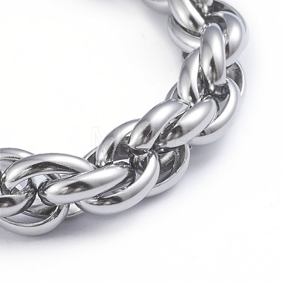 304 Stainless Steel Rope Chain Bracelets BJEW-L673-003-P-1
