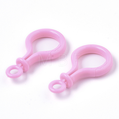 Opaque Solid Color Bulb Shaped Plastic Push Gate Snap Keychain Clasp Findings KY-T021-01J-1