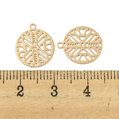 Brass Etched Metal Embellishments Charms KKC-D001-13KCG-1