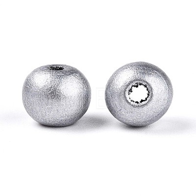 Spray Painted Round Natural Schima Wood Beads WOOD-A018-8mm-02-1