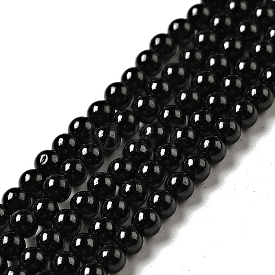 Natural Black Spinel Beads Strands G-D470-11-1