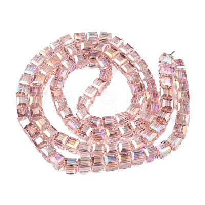 Electroplate Transparent Glass Beads Strands EGLA-N002-28-H02-1