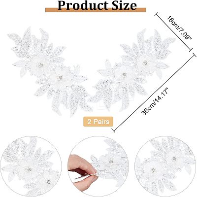 Polyester Embroidered Floral Lace Collar DIY-WH0326-47D-1