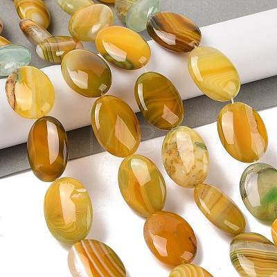 Natural Striped Agate/Banded Agate Beads Strands G-Q182-01B-1