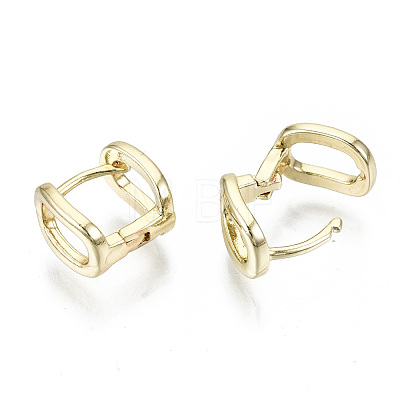 Brass Hoop Earrings EJEW-S201-245G-1