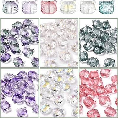  120Pcs 6 Colors Transparent Glass Beads GLAA-NB0001-46-1