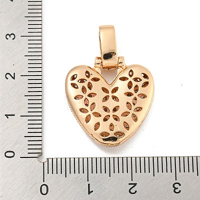 Brass Micro Pave Clear Cubic Zirconia Pendants KK-B099-01G-V-1