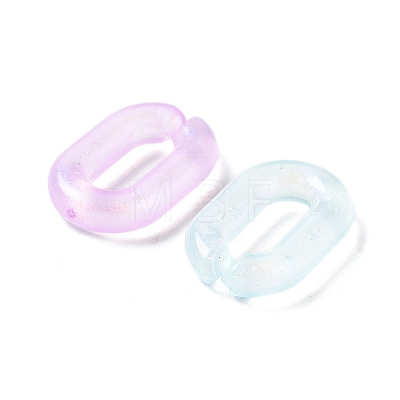 Luminous Rainbow Iridescent Plating Transparent Acrylic Linking Rings OACR-Z013-07-1