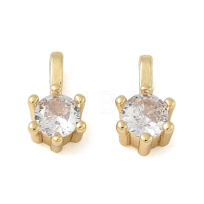 Brass Pave Clear Cubic Zirconia Charms CU-CBA9FFD-11G-06-1