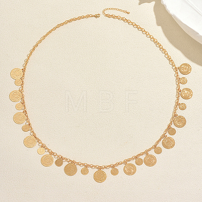 Vintage Alloy Coin Tassel Long Necklaces for Women EV2148-1