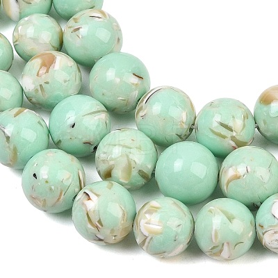 Synthetic Turquoise and Sea Shell Assembled Graduated Beads Strands GG-CBA2AE1-A07-C-1