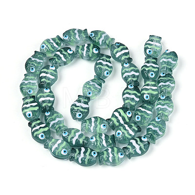Transparent Glass and Enamel Beads Strands GLAA-T034-01C-1