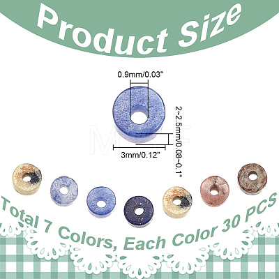 210Pcs 7 Styles Natural Mixed Gemstone Beads G-AR0005-84-1