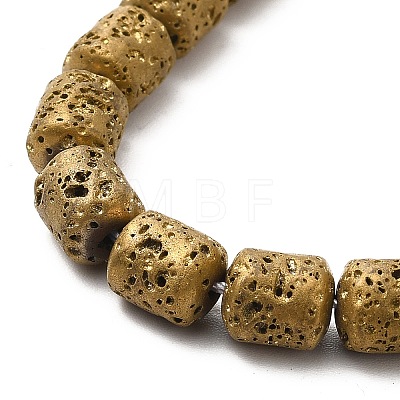Electroplated Natural Lava Rock Beads Strands G-G984-16B-1