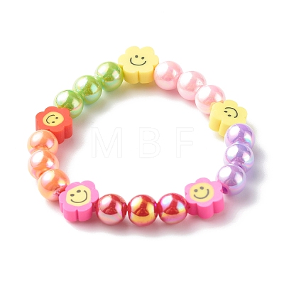 Opaque Acrylic Beads Stretch Bracelet Sets for Kids BJEW-JB06403-1