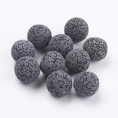 Unwaxed Natural Lava Rock Beads G-I190-16mm-B05-1