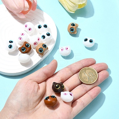 15Pcs 3 Colors Opaque Acrylic with Resin Beads OACR-YW0001-99-1