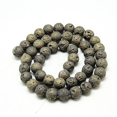 Electroplate Natural Lava Rock Beads Strands G-T058-03H-1