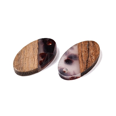 Transparent Resin and Walnut Wood Pendants RESI-T057-03B-1