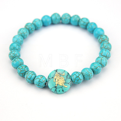 Minimalist European Style Constellation Synthetic Turquoise Beaded Stretch Bracelets for Women XC6059-3-1