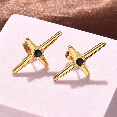 Cross 304 Stainless Steel Stud Earrings EJEW-F361-07G-1