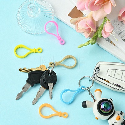 Opaque Solid Color Bulb Shaped Plastic Push Gate Snap Keychain Clasp Findings KY-YW0001-55-1