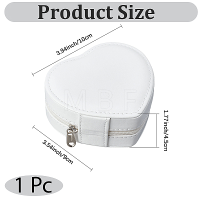 Heart PU Imitation Leather Jewelry Organizer Zipper Boxes AJEW-CL0006-03A-1