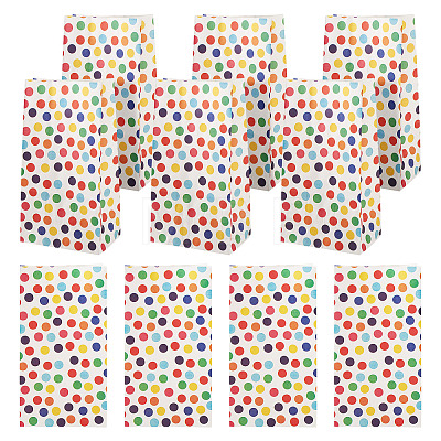 12Pcs Rainbow Color Rectangle Paper Candy Bags ABAG-TA0002-34A-1