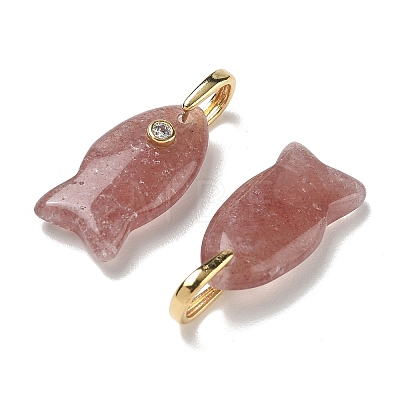 Natural Strawberry Quartz Pendants G-A297-01G-17-1
