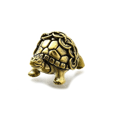 Brass Tortoise Figurine Statue for Living Room Table Home Decoration DJEW-Q008-02B-AB-1